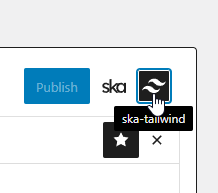 Button in the WordPress Block Editor for opening Tailwind configuration user interface