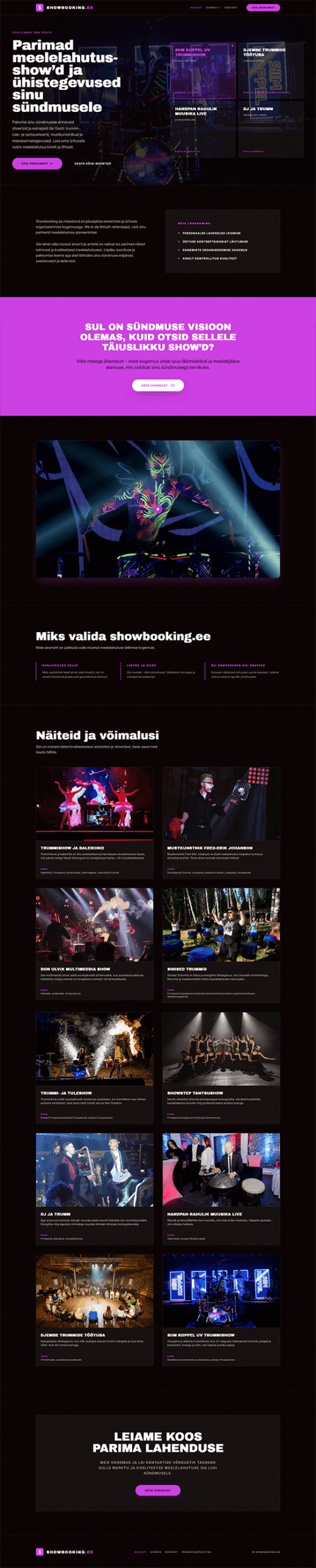 Showbooking.ee koduleht